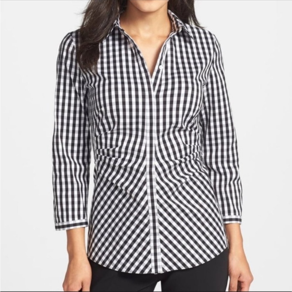 Lafayette 148 Leigh gingham shirt